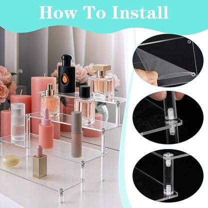 2 Pack 4 Tier Acrylic Display Risers, and Collectibles - Image 3