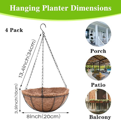 EIMQUVW 4 Pack Hanging Planter Basket - Image 4