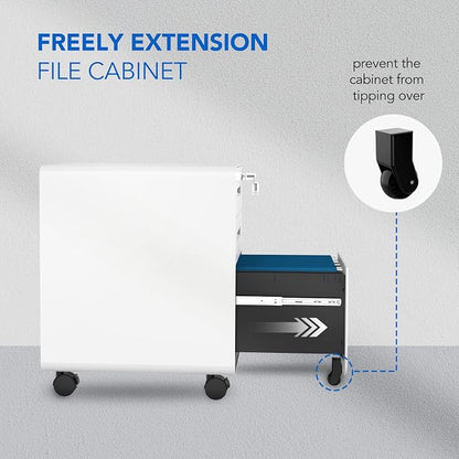 FLEXISPOT Metal File Cabinet for Under Desk Storage Mobile 3 Drawer File - Image 6