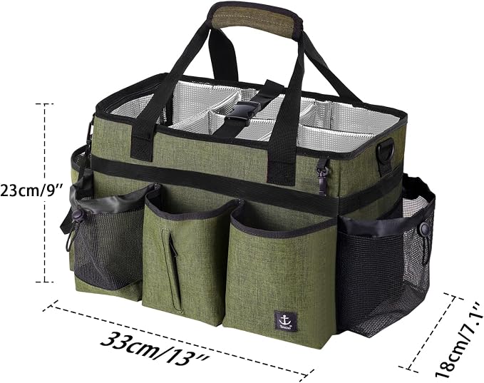 Large Cleaning Caddy Bag Built-in Sturdy Support Board, Cleaning Organizer - Image 2