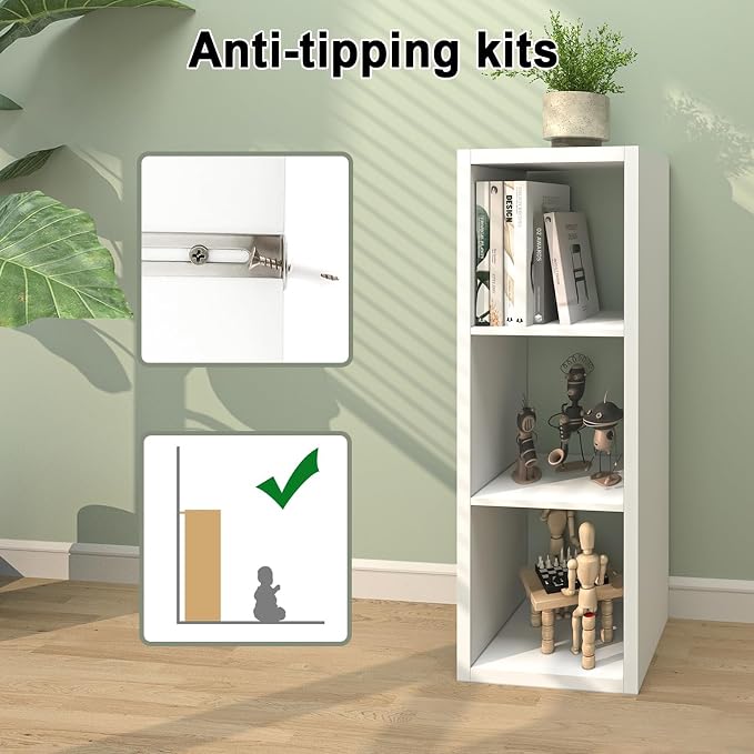 CTESNE【2026 Wooden Thick Frame 3 Cube Storage Organizer Shelf - Image 5