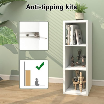 CTESNE【2026 Wooden Thick Frame 3 Cube Storage Organizer Shelf - Image 5