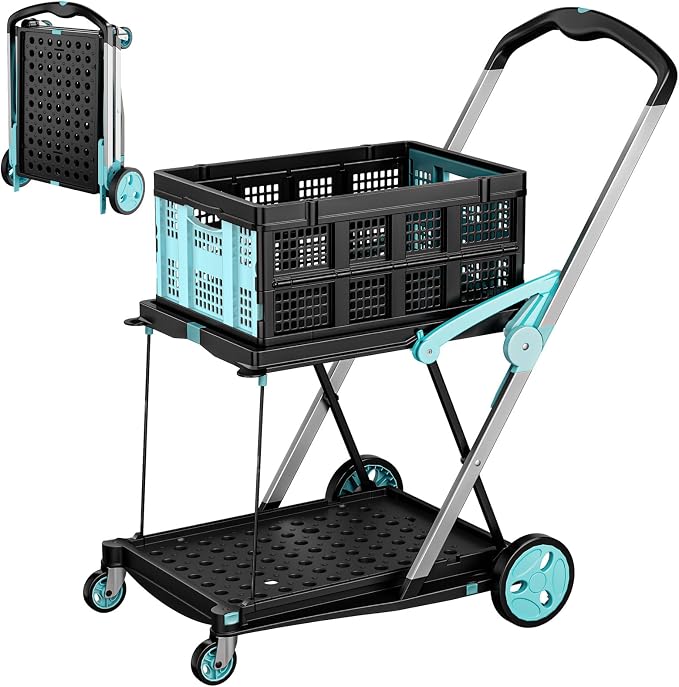 Foldable Shopping Cart, 200 lbs Capacity Grocery Carts on Wheels | - Image 8