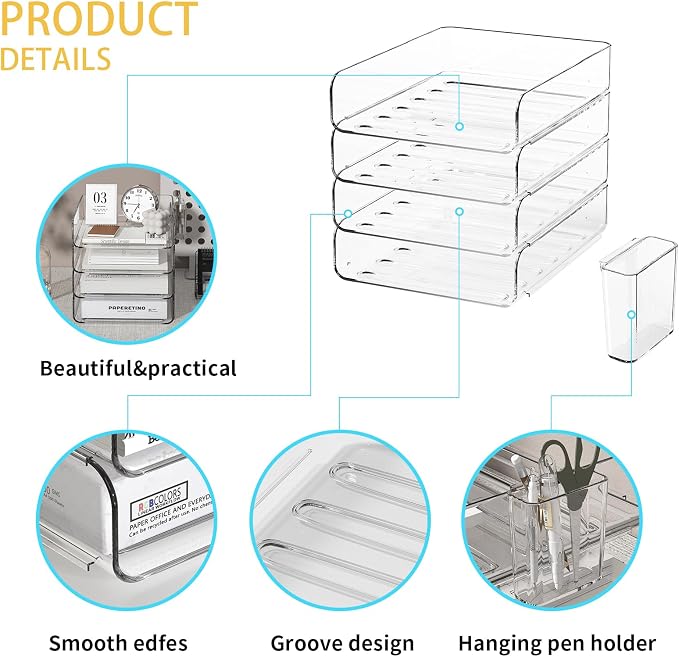 4-Tier Acrylic Paper Tray Organizer - Image 5