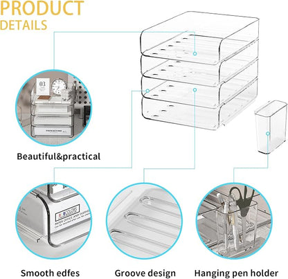 4-Tier Acrylic Paper Tray Organizer - Image 5