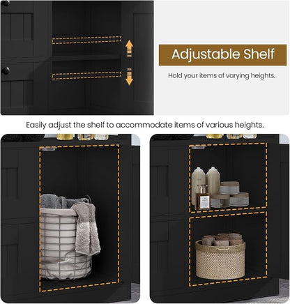 GRUSIGN Storage Cabinet, Modern Bathroom Floor Storage Cabinet Organizer - Image 8