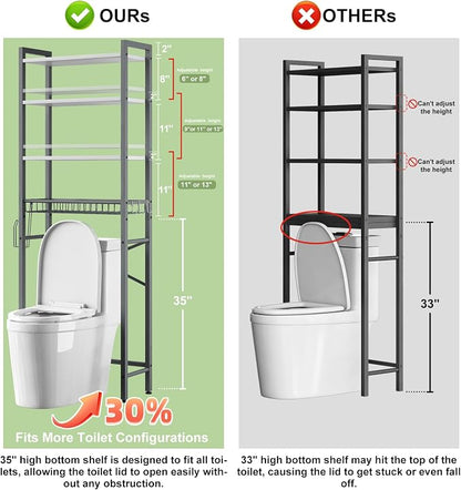 Kalrin Over-The-Toilet Storage Rack, 4-Tier Bathroom Organizer Shelf Over Toilet - Image 2