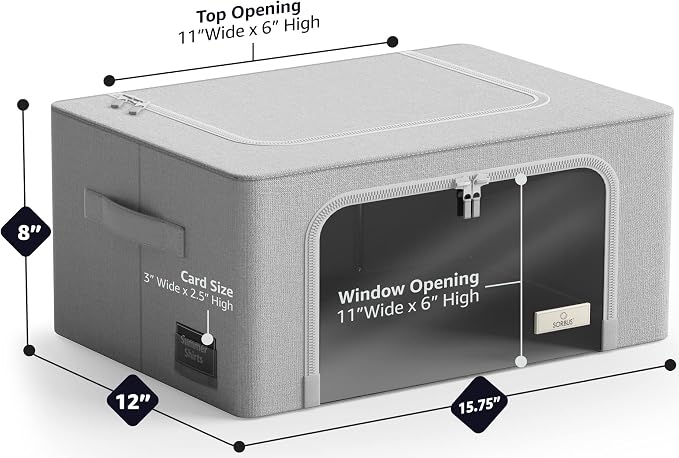 Sorbus Storage Bins with Metal Frame - Image 3