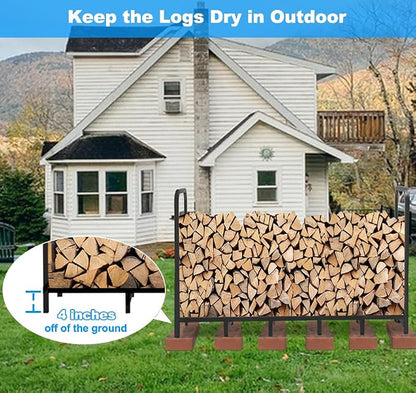 6.7ft Firewood Rack Holder, Adjustable Heavy Duty Fire Log Stacker Stand - Image 4