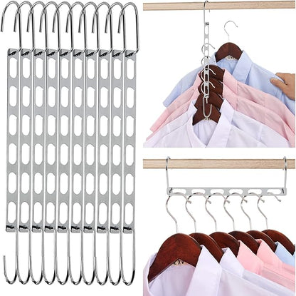 Space Saving Hangers for Clothes, 10 Pack Hanger Organizer Space Saver by TREES+%26+BREEZE
