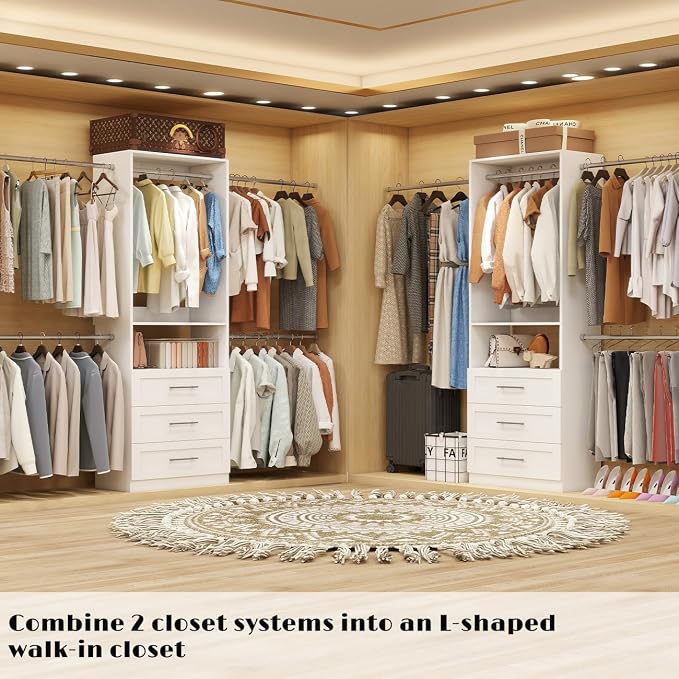 Closet System with Drawers, closet organizer system, 2 Sets 4-15FT | 6 Wooden - Image 3