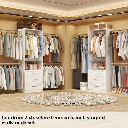 Closet System with Drawers, closet organizer system, 2 Sets 4-15FT | 6 Wooden - Image 3