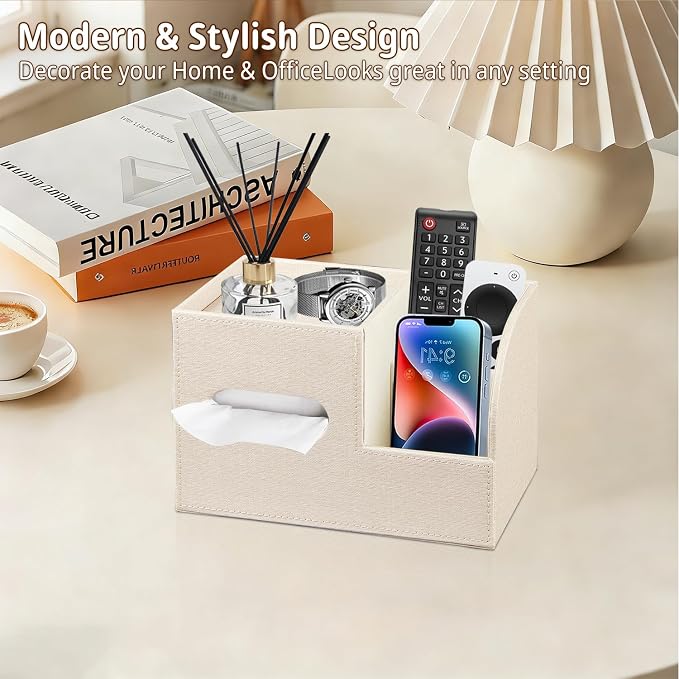 Leather Square Tissue Box Cover - Image 7