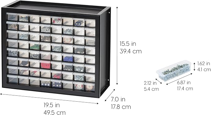 IRIS USA 64-Drawer Screw Organizer, Hardware Storage, Made in USA, Building - Image 3