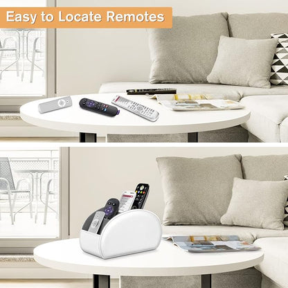 FINTIE Remote Control Holder, 5 Compartments Vegan Leather TV Remoter Caddy - Image 2