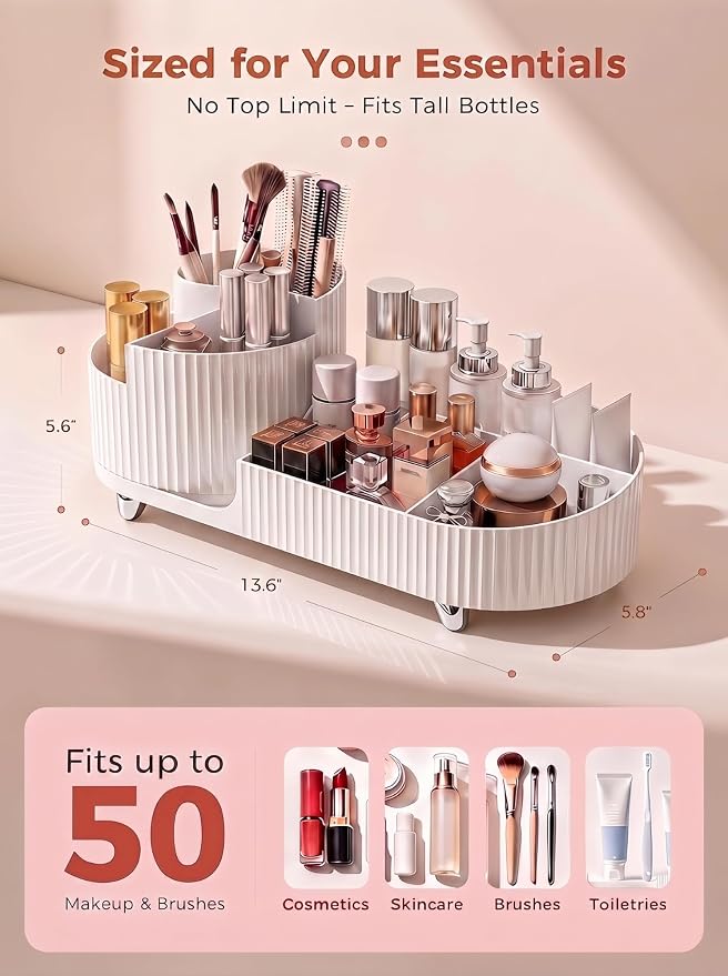 Booklov Rotating Makeup Caddy Organizer - Image 2