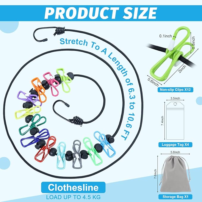 Travel Clothesline for Cruise Retractable Clothesline - Image 2