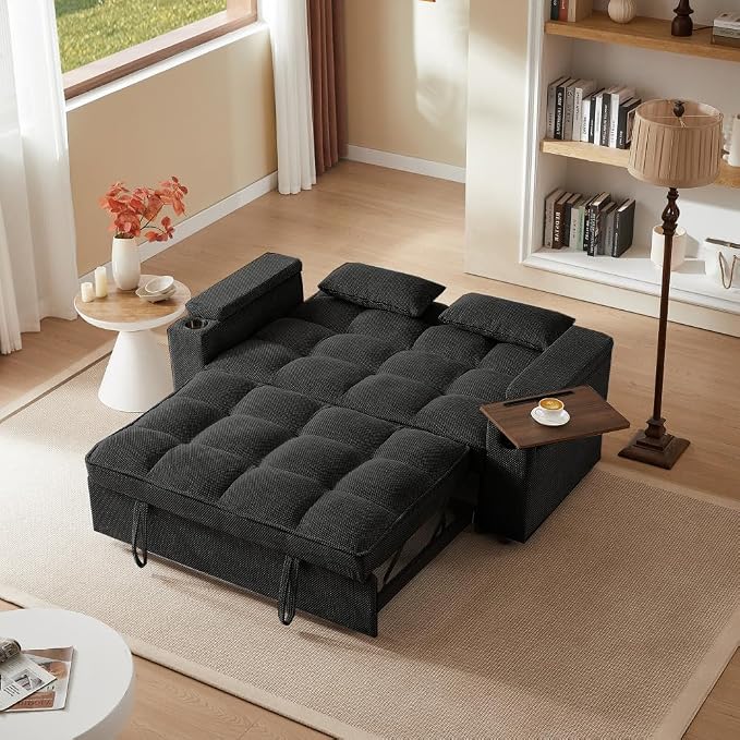 hansones 66" 3-in-1 Folding Convertible Sofa Bed, Queen Size Pullout Sofa - Image 7