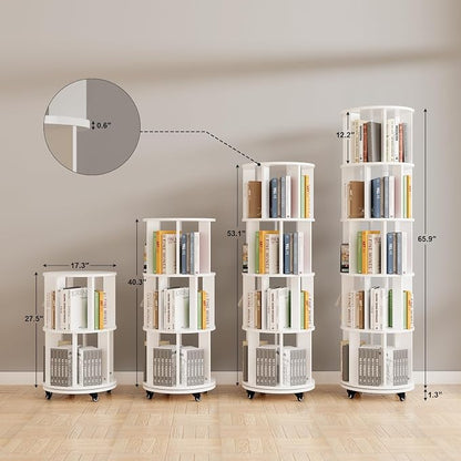 5 Tier Rotating Bookshelf Tower, 360° Rotating Bookshelf - Image 6