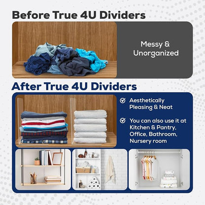 True 4U 6 Pack Acrylic Shelf Dividers - Image 3