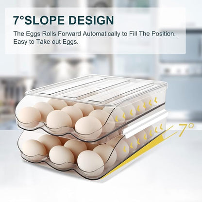 Egg Holder for Fridge, Automatically Rolling Egg Storage Container for - Image 3