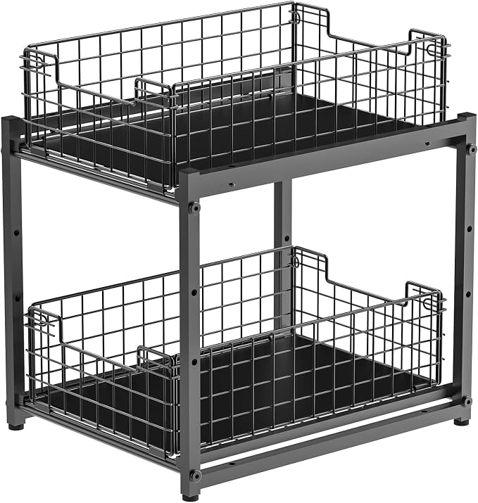 Under Sink Organizer, 2-Tier Pull Out Cabinet Organizer, Kitchen Bathroom - Image 9