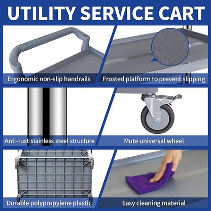 UNICOO 3-Tier Heavy Duty Rolling Utility Cart - Image 3