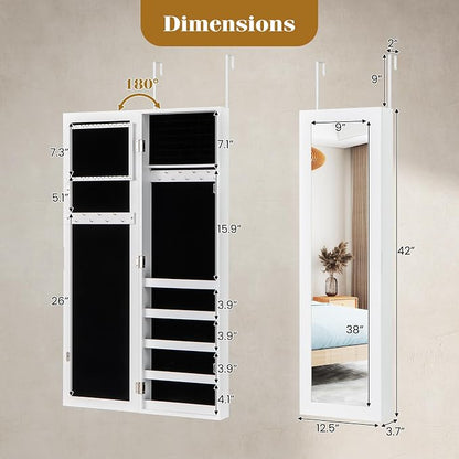 Giantex Wall or Door Mounted Jewelry Cabinet - Image 7