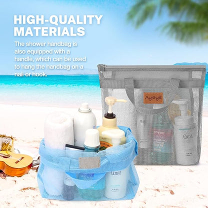 Portable Mesh Shower Caddy Tote, Quick Dry Tote Bag Mesh Beach Bags - Image 4