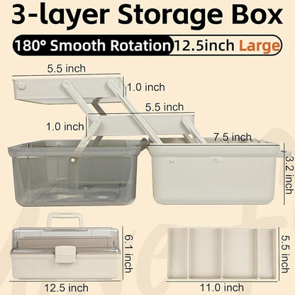 TERGOO 12.5in 3-Layer Multipurpose Craft Organizers and Storage - Image 2