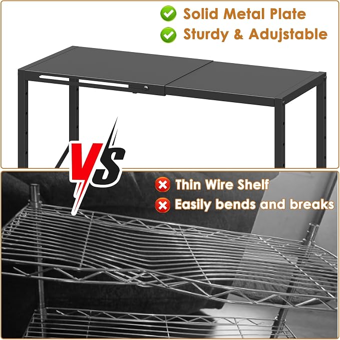 Expandable Pantry Shelves, 17-28 Inch Adjustable Kitchen Storage Shelf Organizer - Image 7