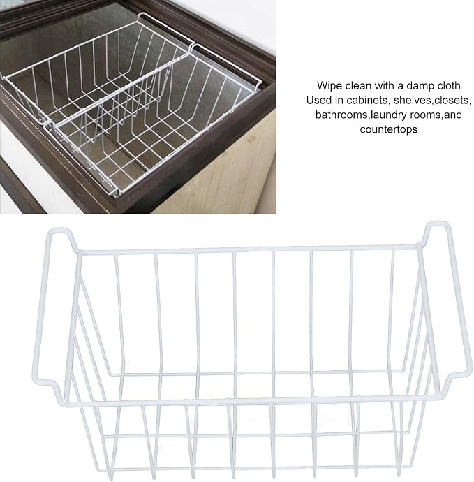 2PCS Freezer Organizer Bins, Steel Wire Freezer Basket - Image 5