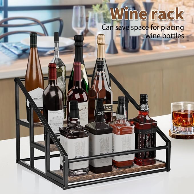 Coffee Syrup Rack Organizer, 3-Tier 12 Bottles Syrup Rack - Image 7