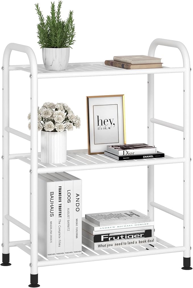 JSB 3-Tier Adjustable Shelving Unit, Heavy Duty Storage Rack Organizer Metal by HomeFurniture
