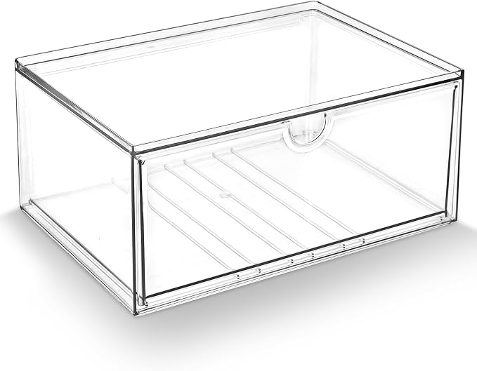 Prsildan Acrylic Makeup Organizer Stackable Clear Storage Drawers by Prsildan