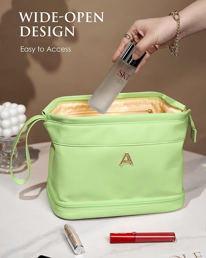 Cool Gifts for College Girl, Initial Large Makeup Bag, Bride To Be Gifts - Image 4