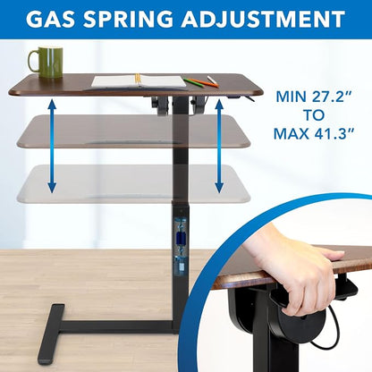 Mount-It! Rolling Bedside Table, Overbed Tray Table on Wheels - Image 9