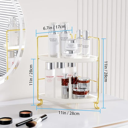 FSyueyun 2-Tier Corner Bathroom Counter Organizer, Tool-Less Installation - Image 2