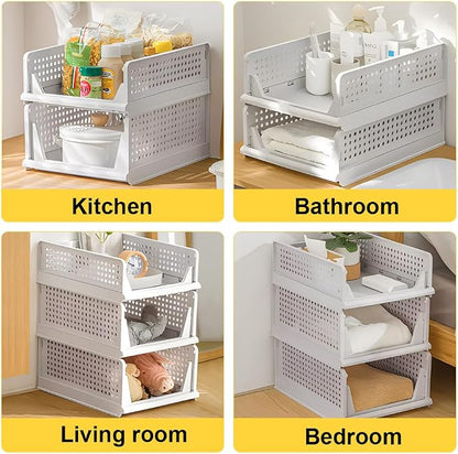 yazi 5 Pack 5L Plastic Stackable Closet Storage Boxes | Practical closet - Image 8