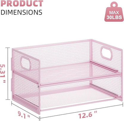 Marbrasse 2 Tier Paper Organizer Letter Tray, Mesh File Organizer - Image 5