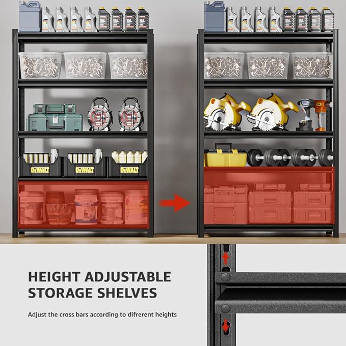 48" W Father&I Industrial Heavy-Dudy Garage Shelving Units/Systems: Metal - Image 7