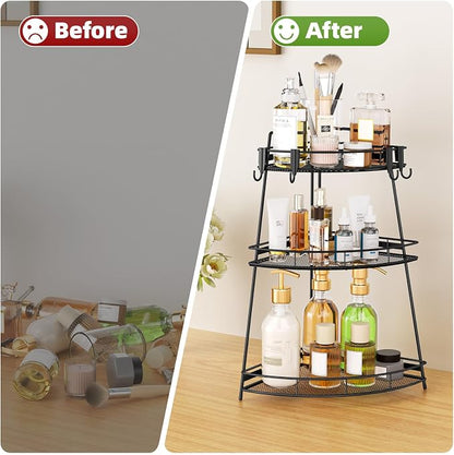 VITVITI 3 Tier Corner Bathroom Counter Organizer, Metal Bathroom Countertop - Image 6