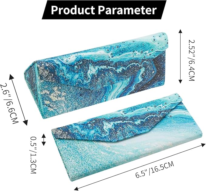 Foldable Glasses Case, Magnetic PU Leahter Sunglasses Case, Cute Hard Shell - Image 6
