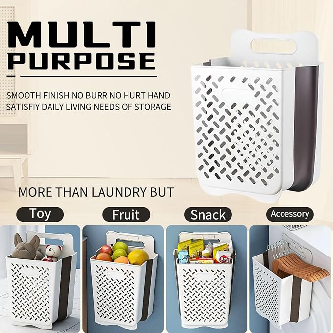 Plastic Collapsible Hanging Laundry Baskets - Image 6