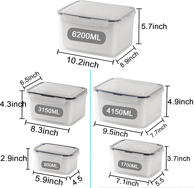 Large Fridge Food Storage Container Set - Image 2