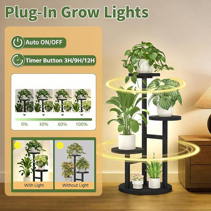LASZOLA 3 Tiered Wood Plant Stand Indoor Corner - Image 4