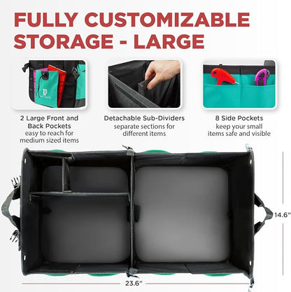 TRUNKCRATEPRO Teal Car Accessories Trunk Organizer Premium Multi Movable - Image 2