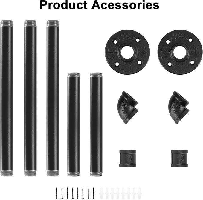 Industrial Iron Pipe Clothes Hanging Bar DIY Wall-Mounted Garment Rack Heavy - Image 6