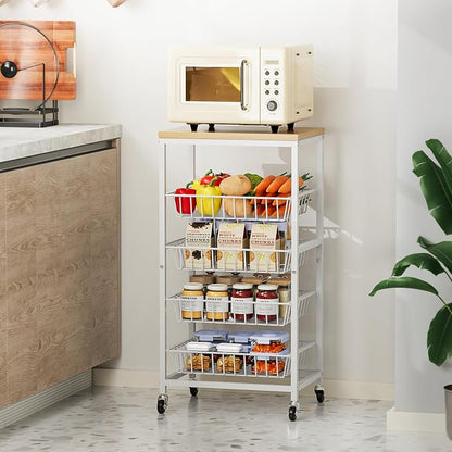 Snack Cart, 5-Tier Kitchen Carts on Wheels - Image 8