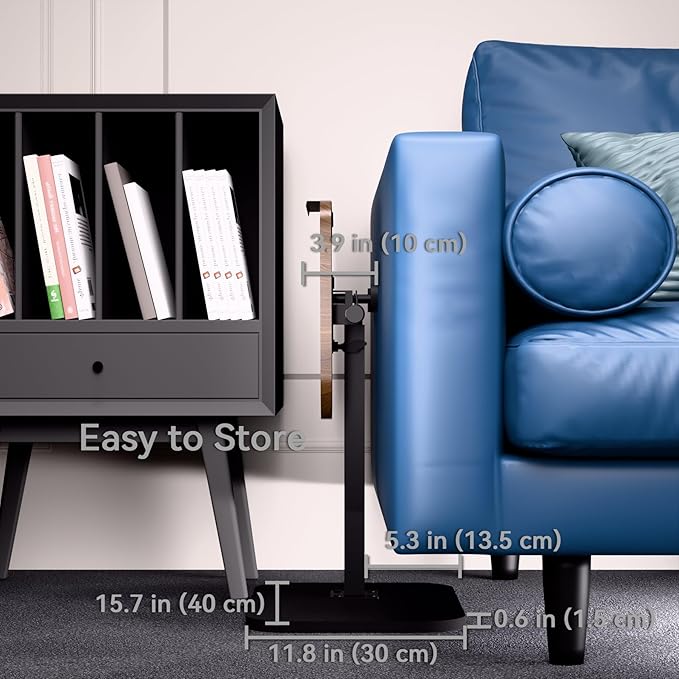 Foldable End Table, Swivel and Turnable Desktop, TV Tray, Side Table - Image 6